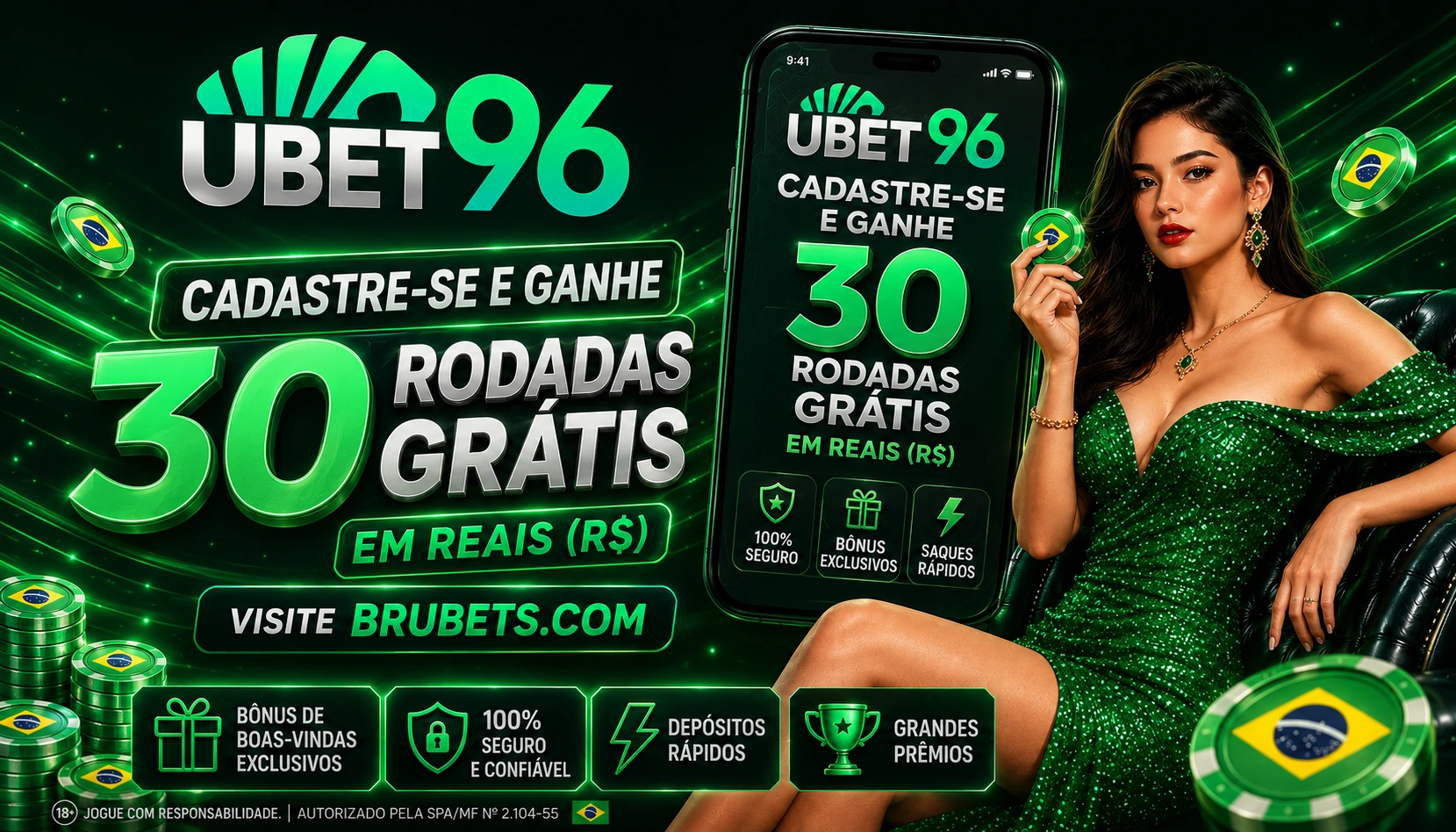 Rodadas grátis UBET96 para slots e pokies
